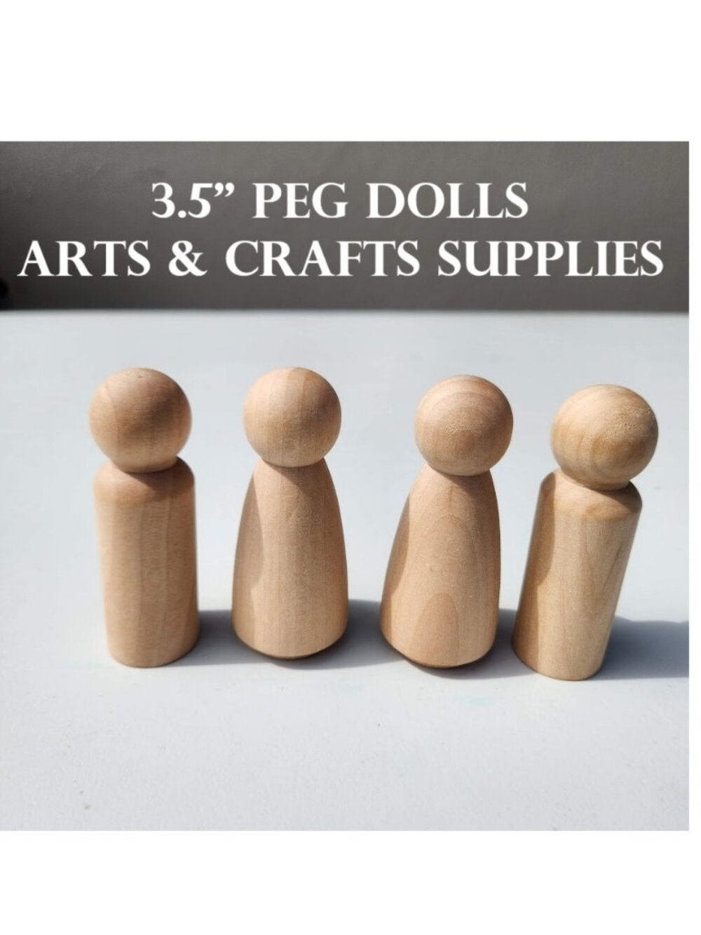 LARGE 4 Peg Dolls Craft Supplies 3.5" Tall Arts and Craft Supplies Wedding Cake